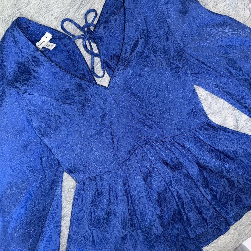 Topshop Vibrant Blue Textured Top